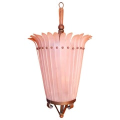 Chandelier with Headbands in Plexiglas and Brass, 1960s