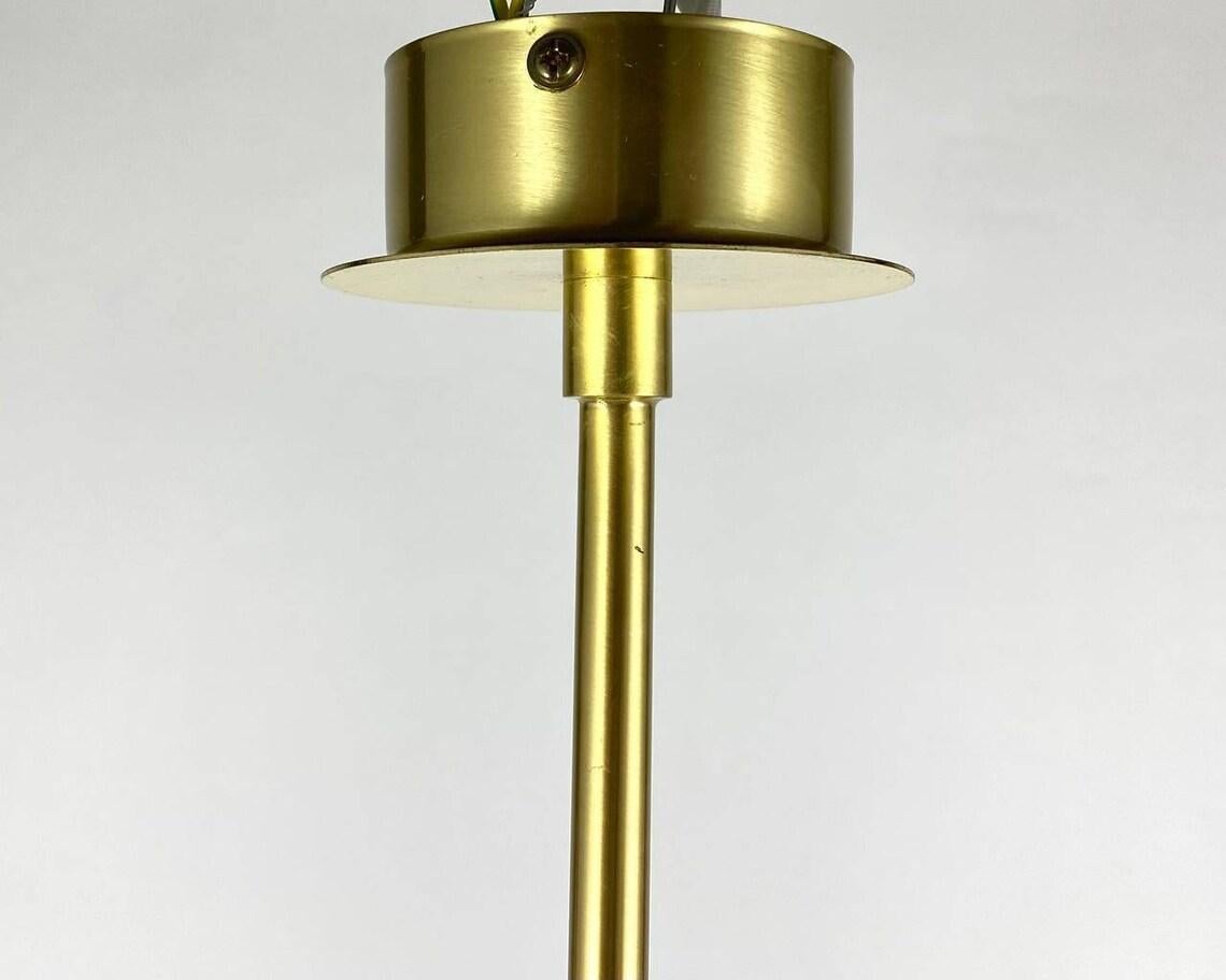 German Chandelier with Long Gilt Brass Suspension by Honsel Leuchten For Sale