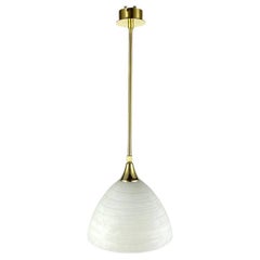 Lustre avec longue suspension en laiton doré par Honsel Leuchten