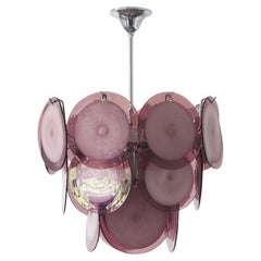 Chandelier with Murano Discs Glass from AV Mazzega, 1970s