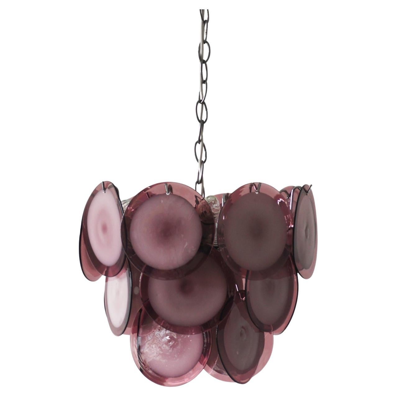 Lampadario con dischi di vetro di Murano di AV One, anni 
70 in vendita