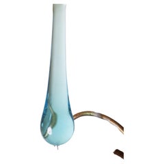 Chandelier with Opaline Blue Murano Glass and Aquamarine like Adria