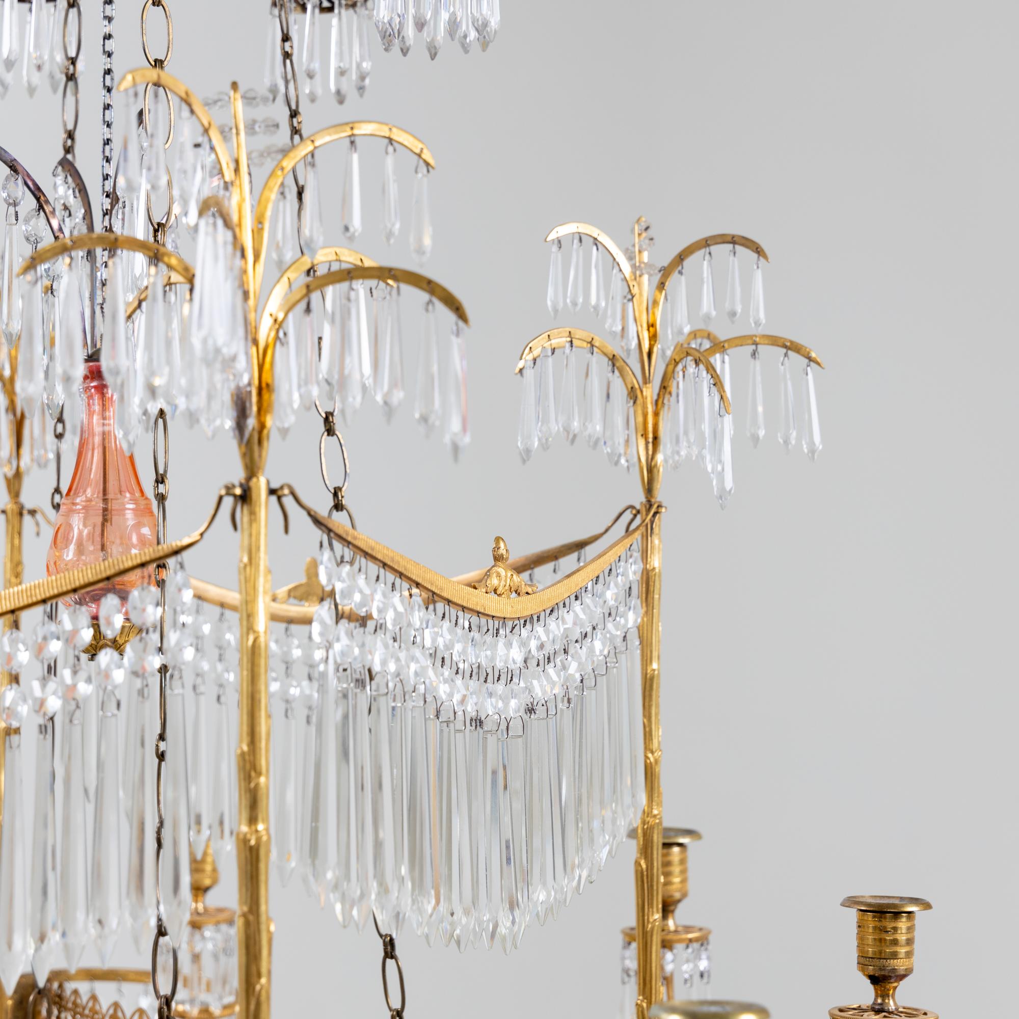 Chandelier with Palm Trees, Werner & Mieth, Berlin c. 1800-1810 For Sale 8
