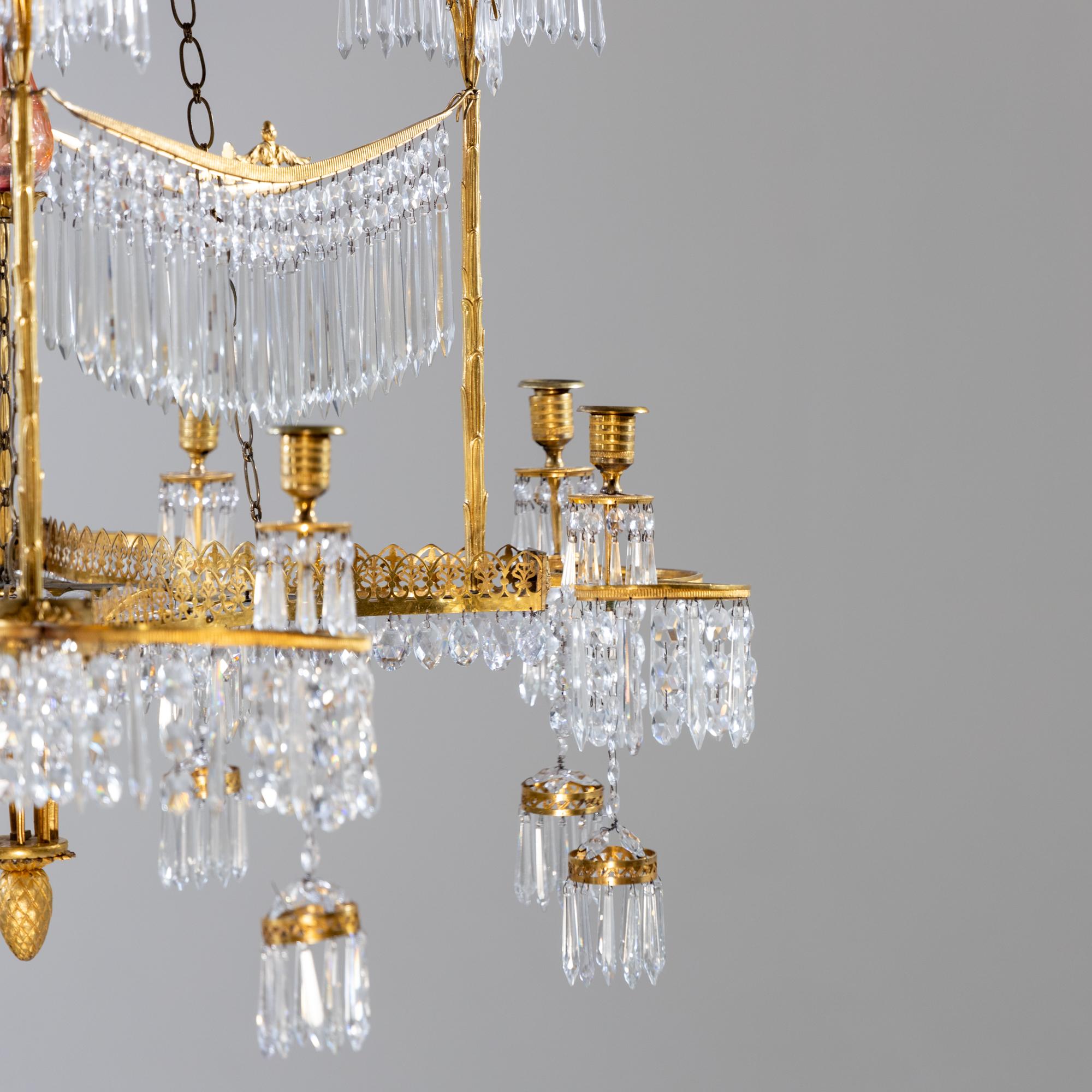 Chandelier with Palm Trees, Werner & Mieth, Berlin c. 1800-1810 For Sale 9