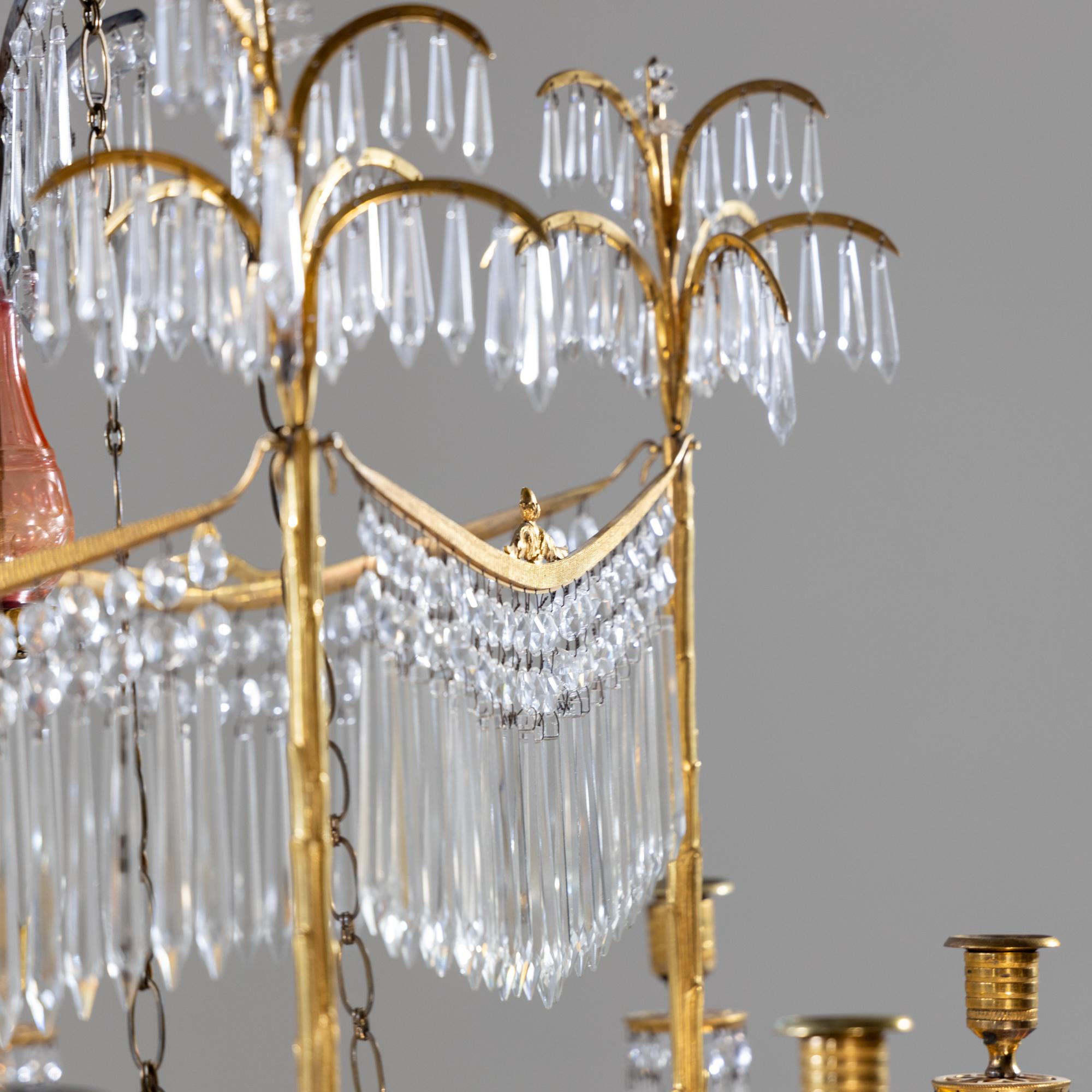 Chandelier with Palm Trees, Werner & Mieth, Berlin c. 1800-1810 For Sale 11