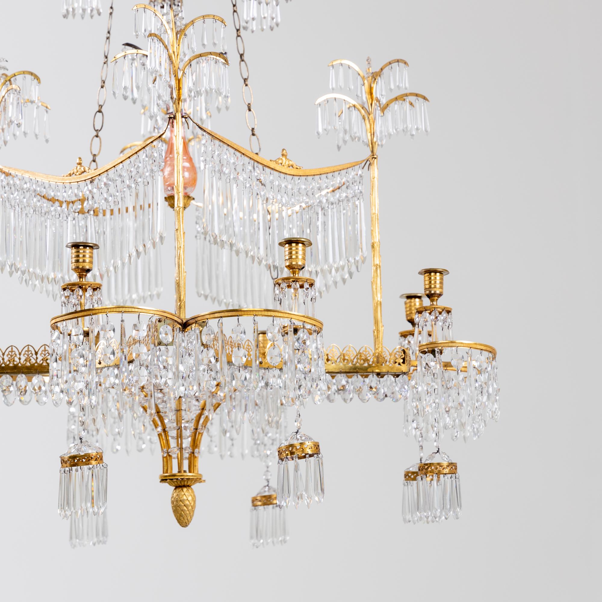 Early 19th Century Chandelier with Palm Trees, Werner & Mieth, Berlin c. 1800-1810 For Sale