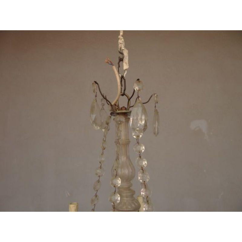 20th Century Chandelier with Pendants and Garlands with 6 Lights, circa 1900 For Sale