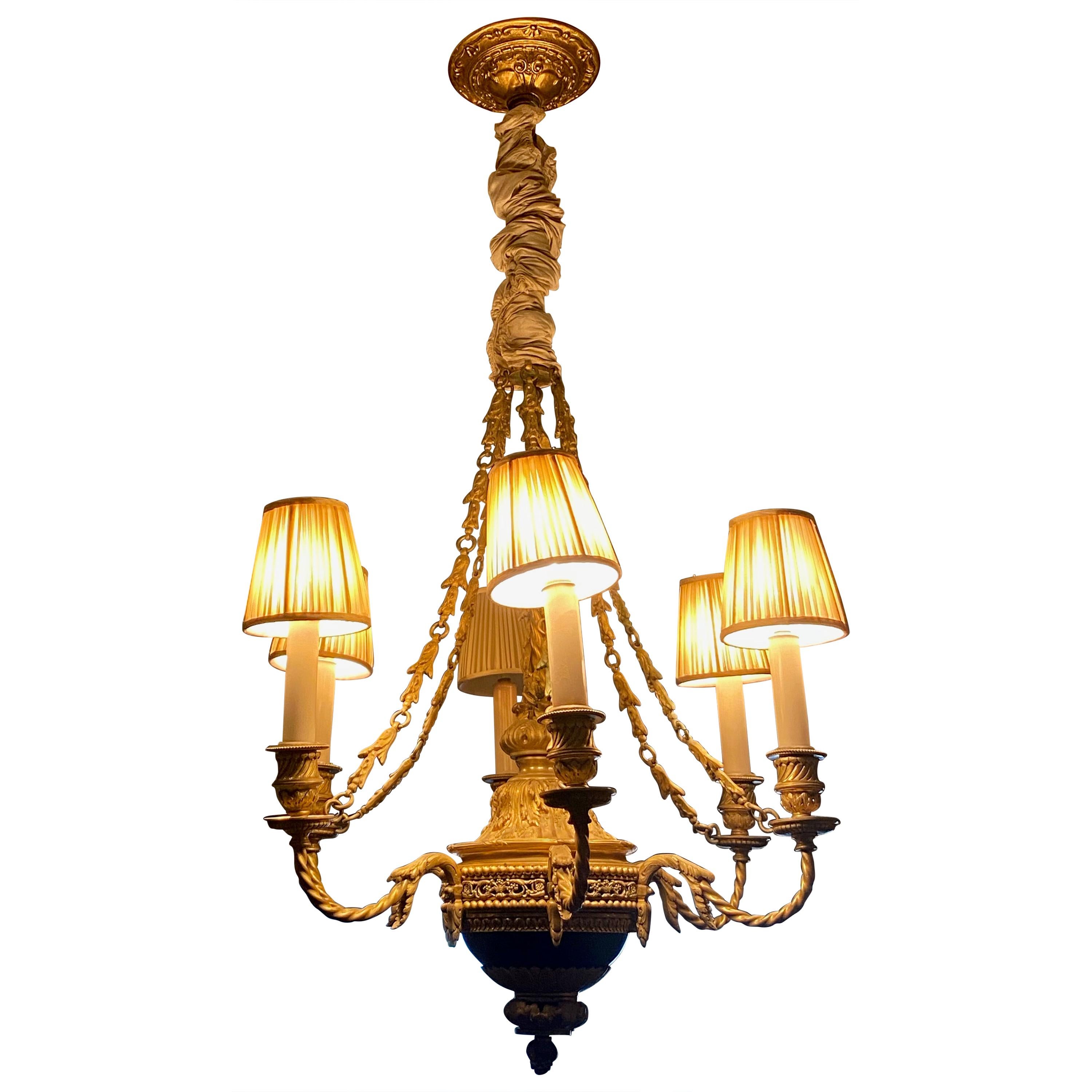 Chandelier with Six Lamps Attached, Classical Design