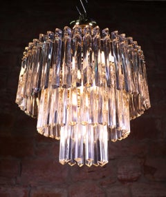 Chandelier with Solid Glass Rods by Arte Lumen, 1960s