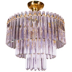 Chandelier with Solid Glass Rods by Arte Lumen, 1960s