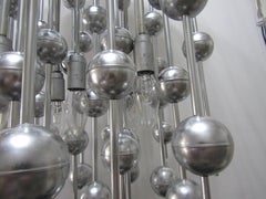 midcentury Chandelier with vintage spheres by Verner Panton for Lüber, 1970s