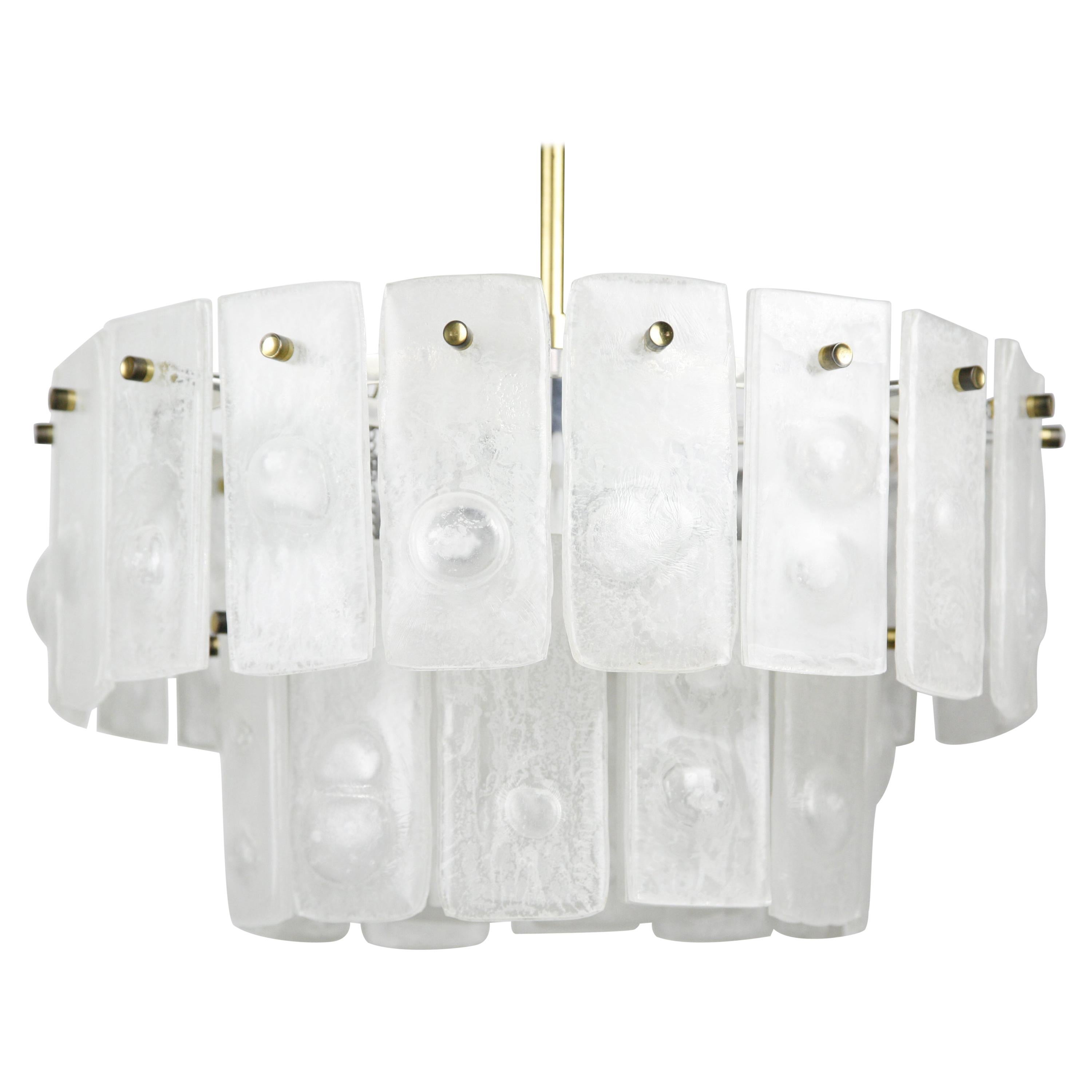 Kalmar Double tier Matte Elongated Glass with Bubbles, Kalmar Austria 1970