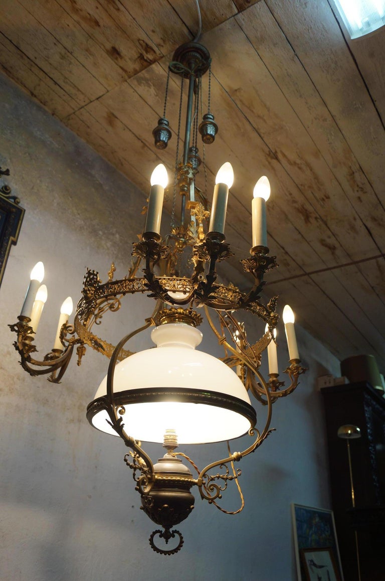 Chandelier 19th Century, Brass For Sale at 1stDibs, image size:768x1158