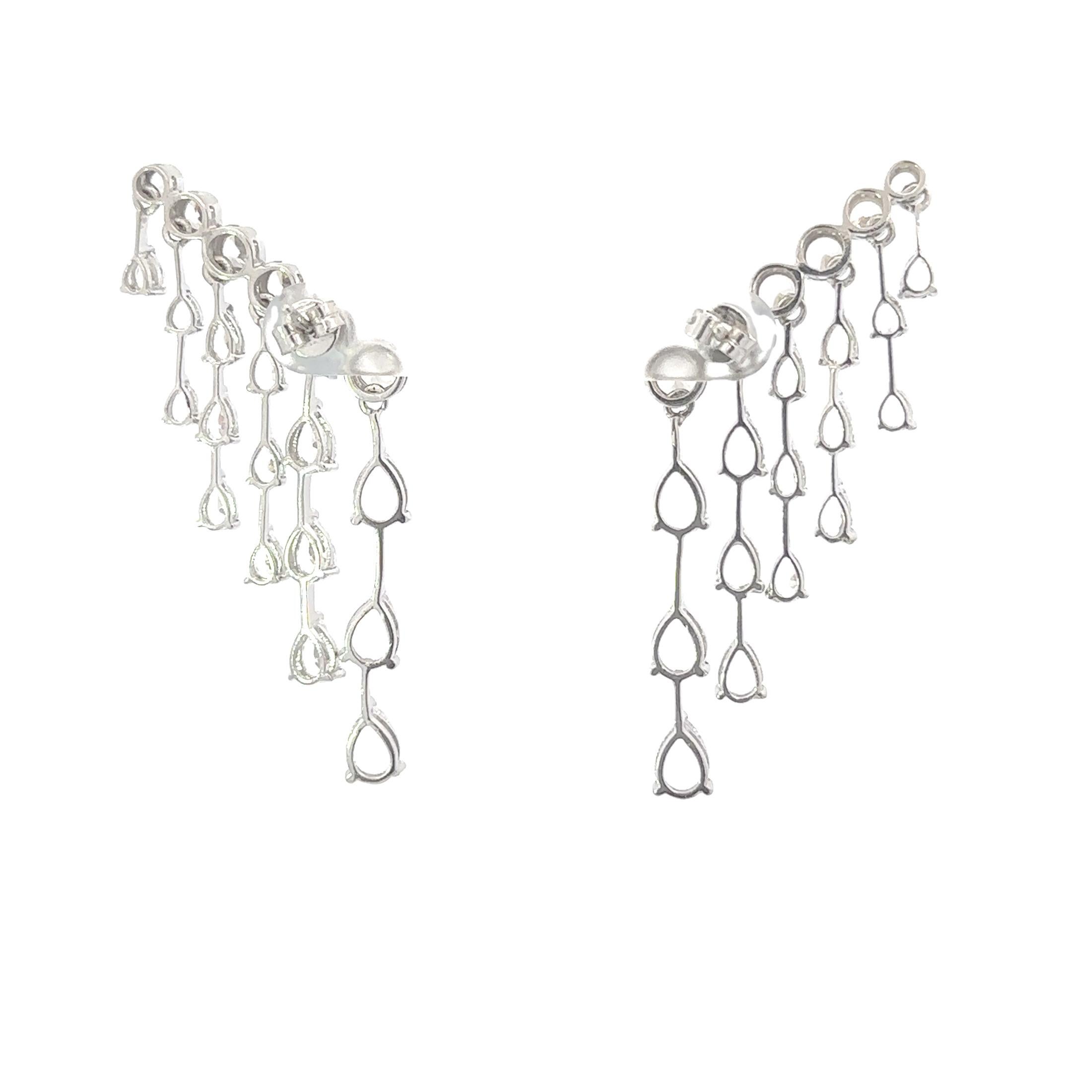 Chandelier Zircon Dangle Earrings in 925 Silver Partywear Fashion Mom Jewelry For Sale 4