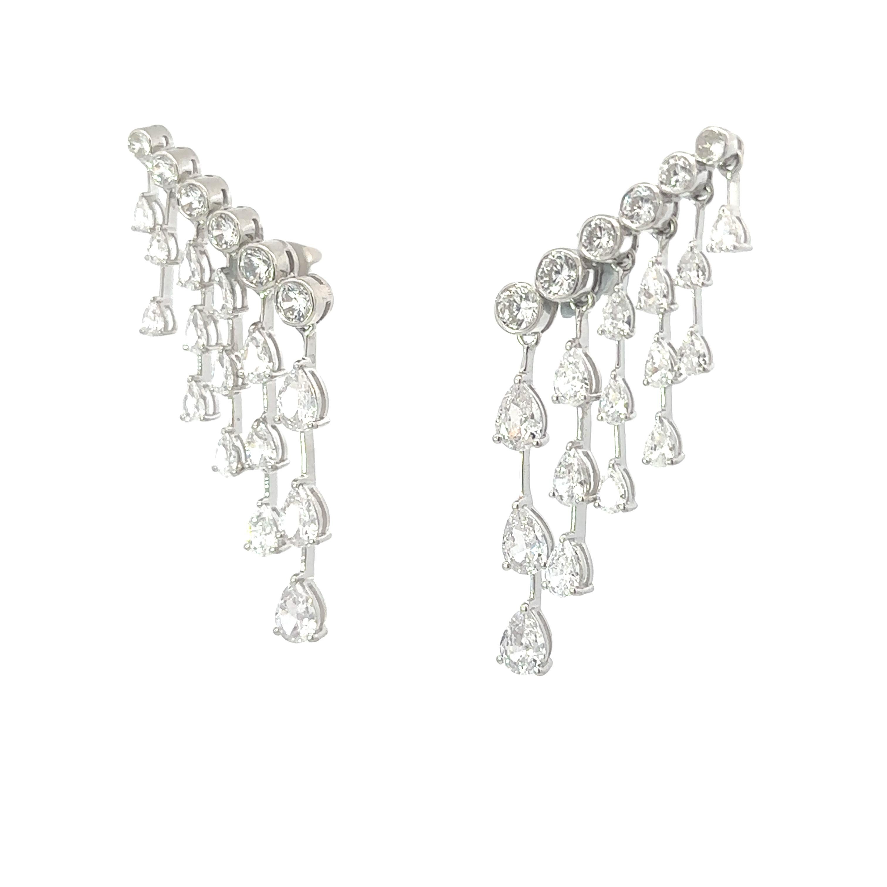 Chandelier Zircon Dangle Earrings in 925 Silver Partywear Fashion Mom Jewelry For Sale 5