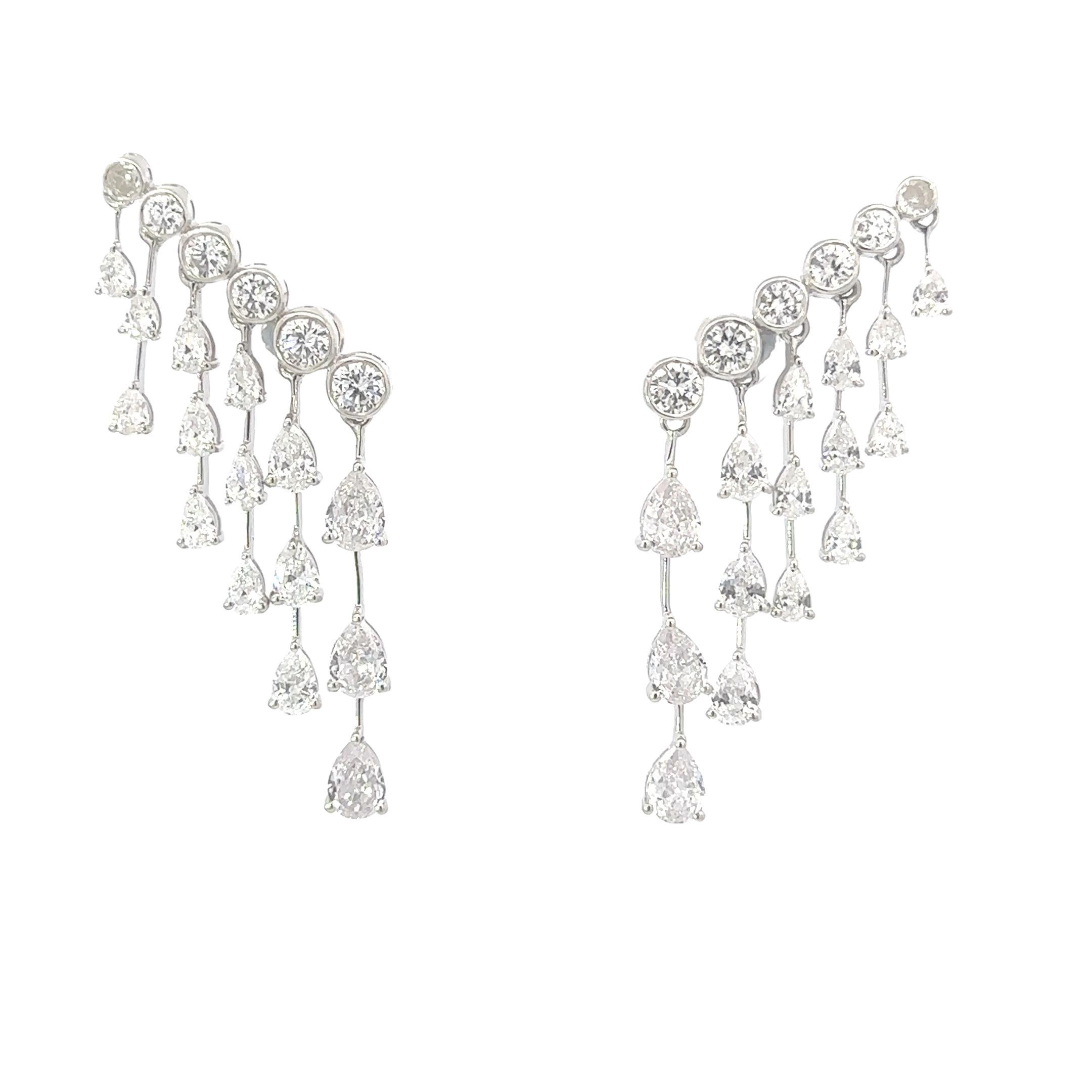 Chandelier Zircon Dangle Earrings in 925 Silver Partywear Fashion Mom Jewelry For Sale 2