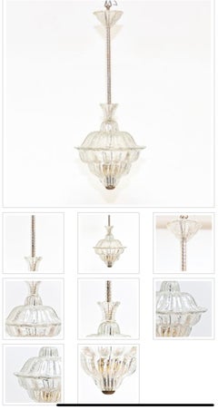 Lustres « Le roi », inclusion d'or par Barovier & Toso, Murano, années 1940