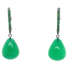 Chandeller Earrings 18 Carats Green Agathe Tsavorites