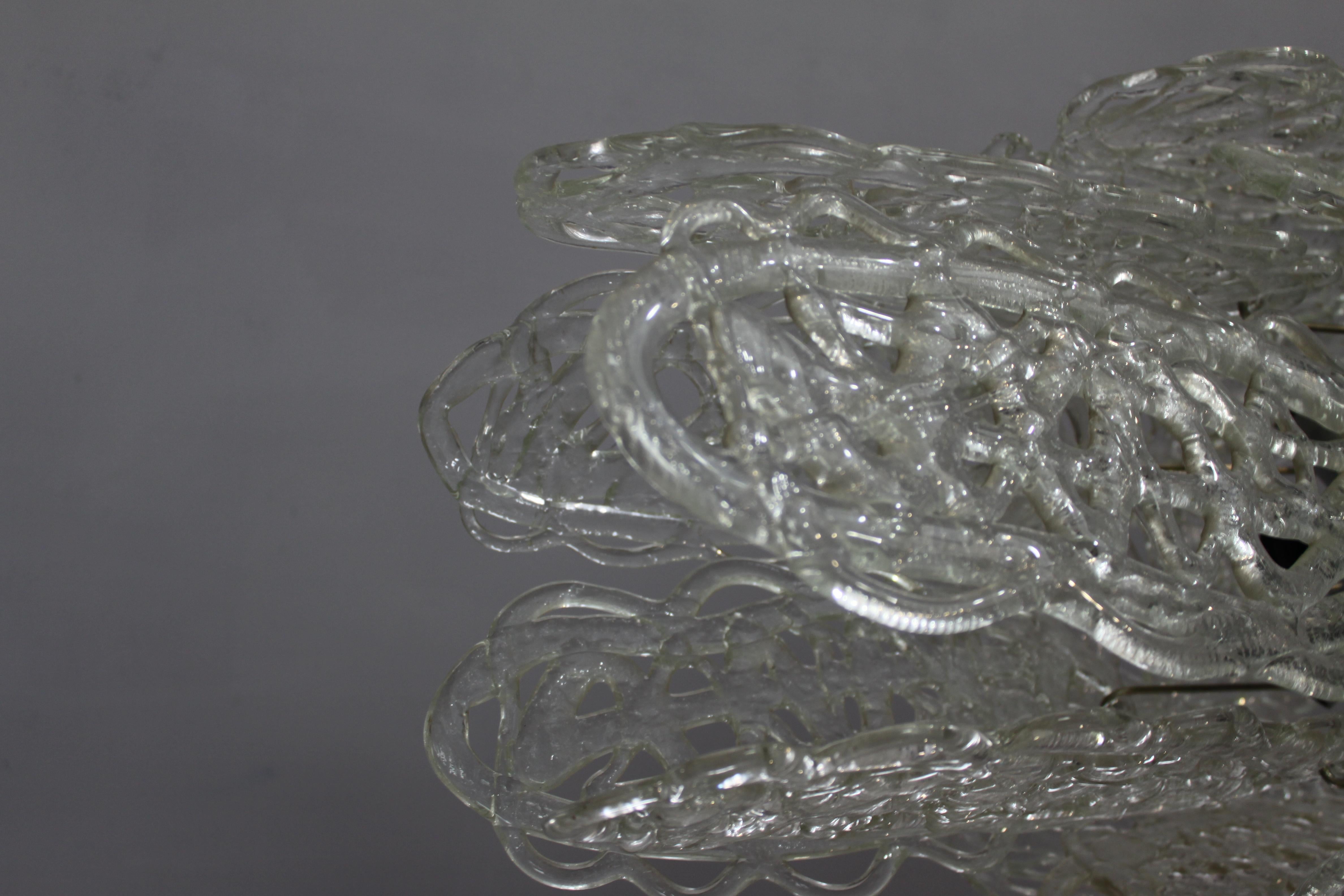 lámpara de araña  mazzega murano blanco gran azúcar hilado en venta 6