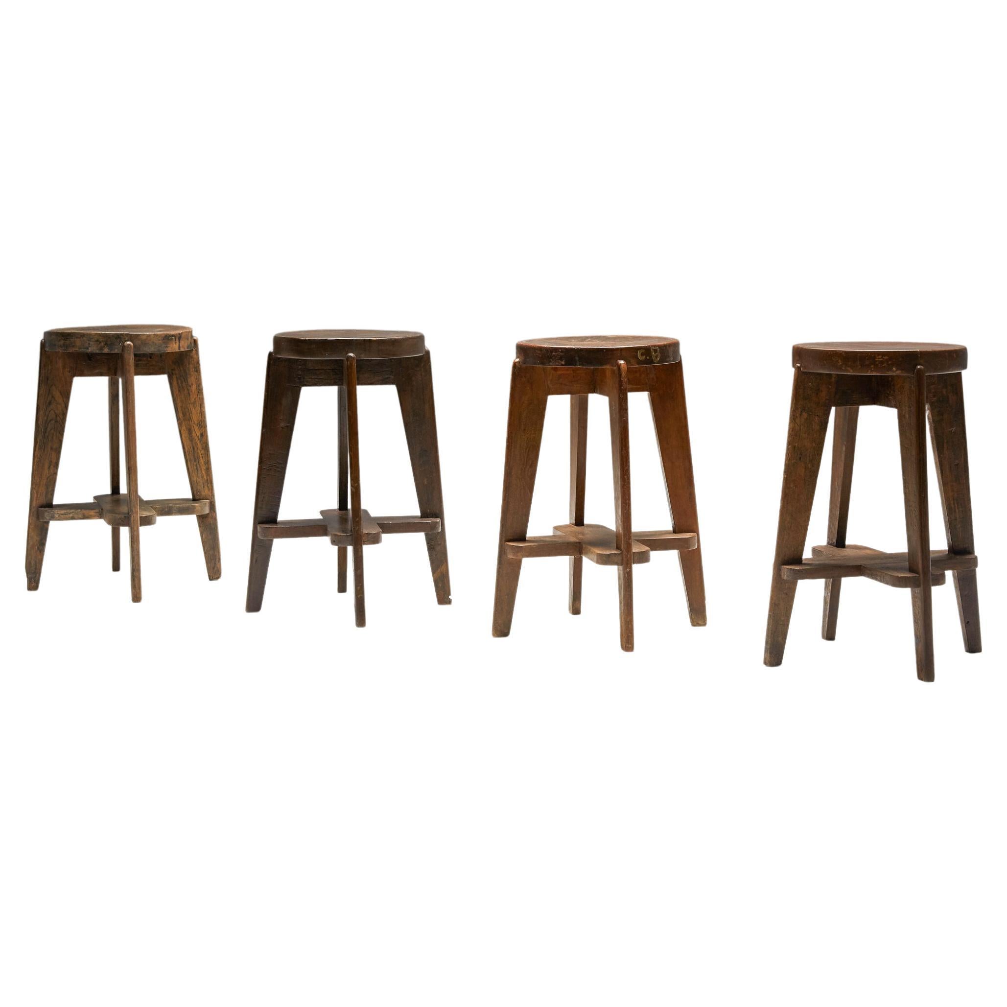 Pierre Jeanneret Chandigarh Stools 'CB', Postmodern influenced by Le Corbusier 