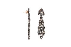 Pendientes de araña georgianos con diamantes talla rosa