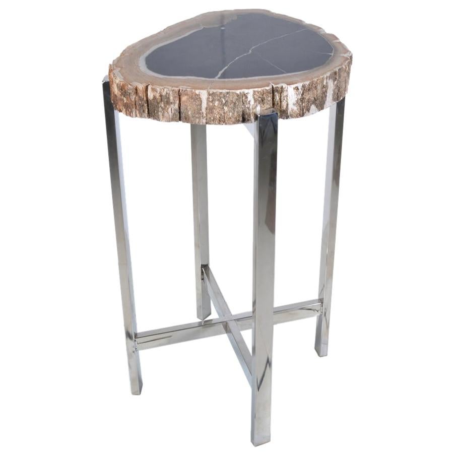 Chandler Small Table in Natural Steel by CuratedKravet