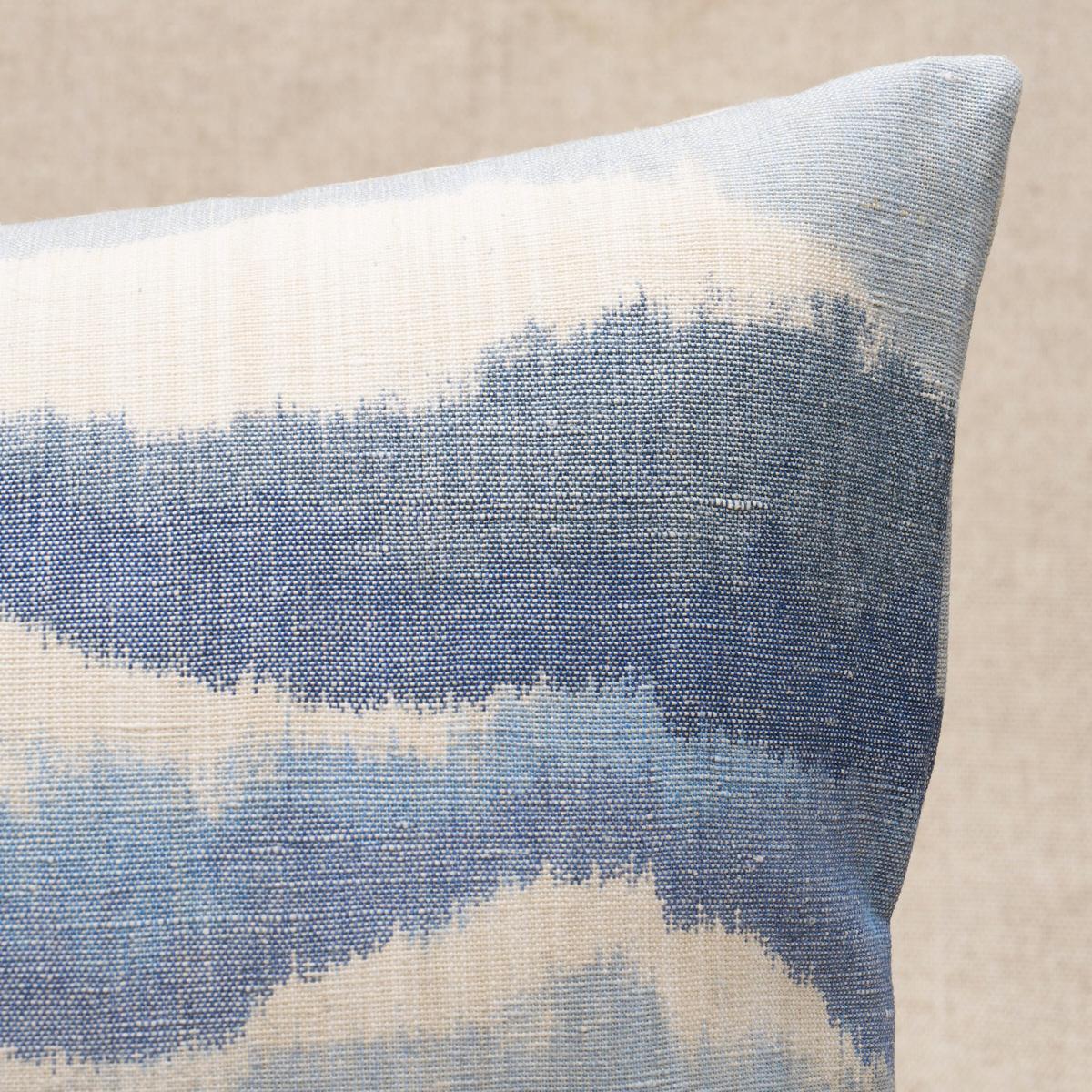 This pillow features Chandler Warp Print with a knife edge finish. Only a true warp print could achieve the ethereal effect that makes this soft horizontal stripe fabric so unique. Pillow includes a feather/down fill insert and hidden zipper