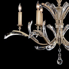 Fine Art Fine Art Handcrafted Chandelier in Soft Gold Leaf with Beveled Crystals