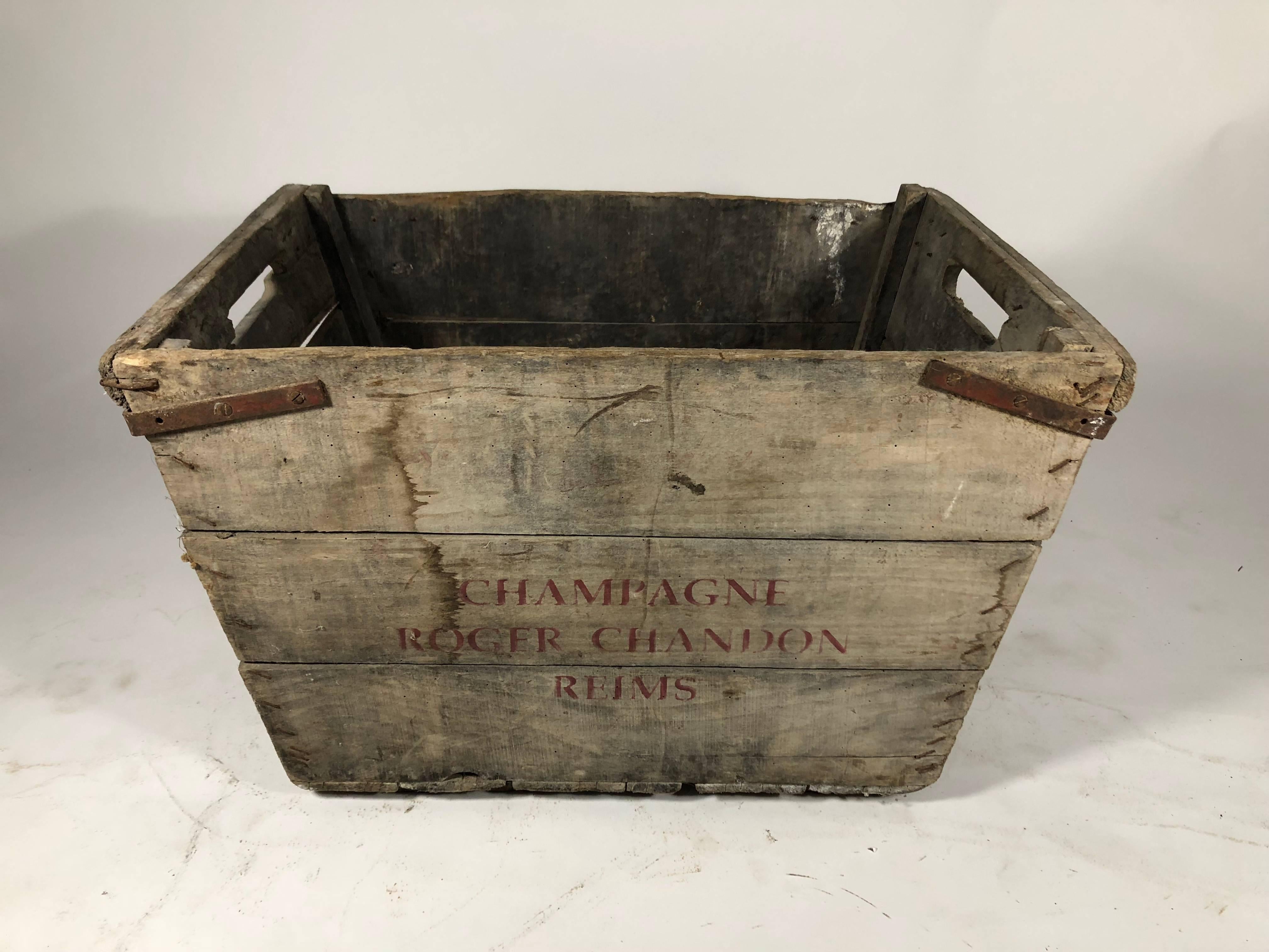 French Chandon Family Champagne Crate For Sale