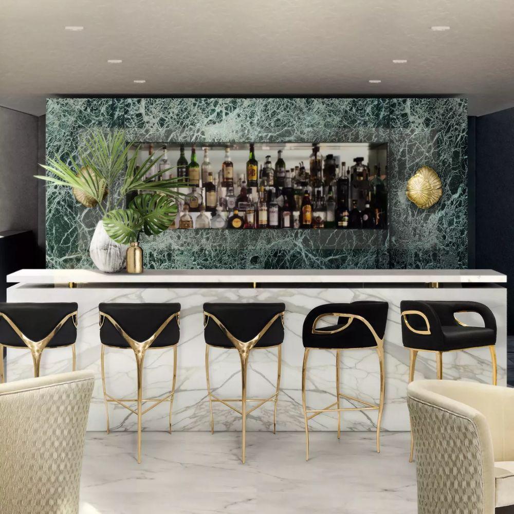 Taburete de bar Chandra - En Stock USA Latón en venta