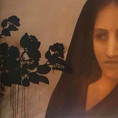 Thinking Woman, Acryl auf Leinwand, Brown, Schwarz von Contemporary Artist "Auf Lager"