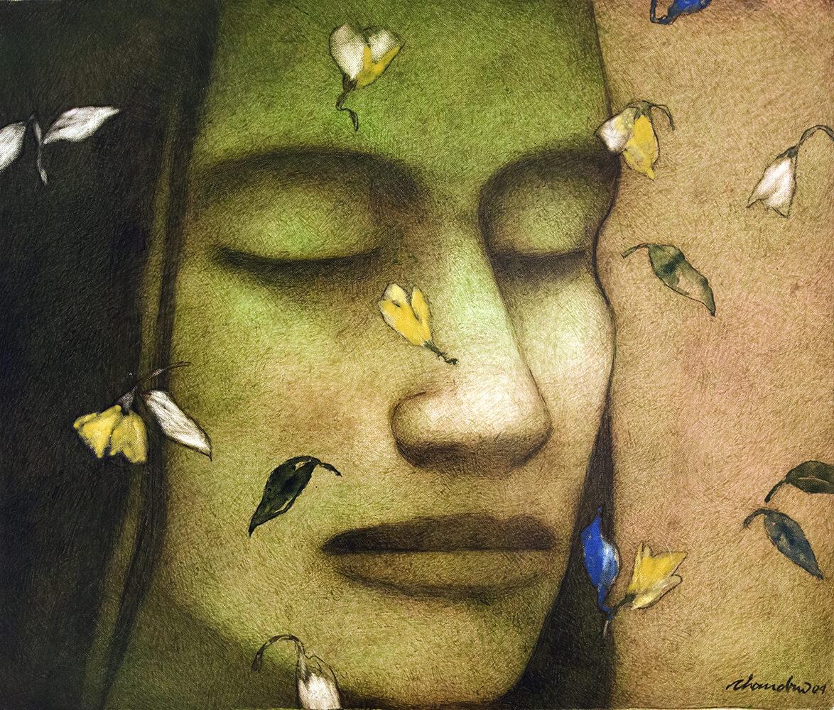 Chandra Bhattacharya - Untitled
Acrylic on Canvas
20 x 30 inches (unframed size)
( Framed & Delivered )

Style : In the last three to four years, he has engaged with the concept of an indelible signature left by the ooze of the urban theatre. Human