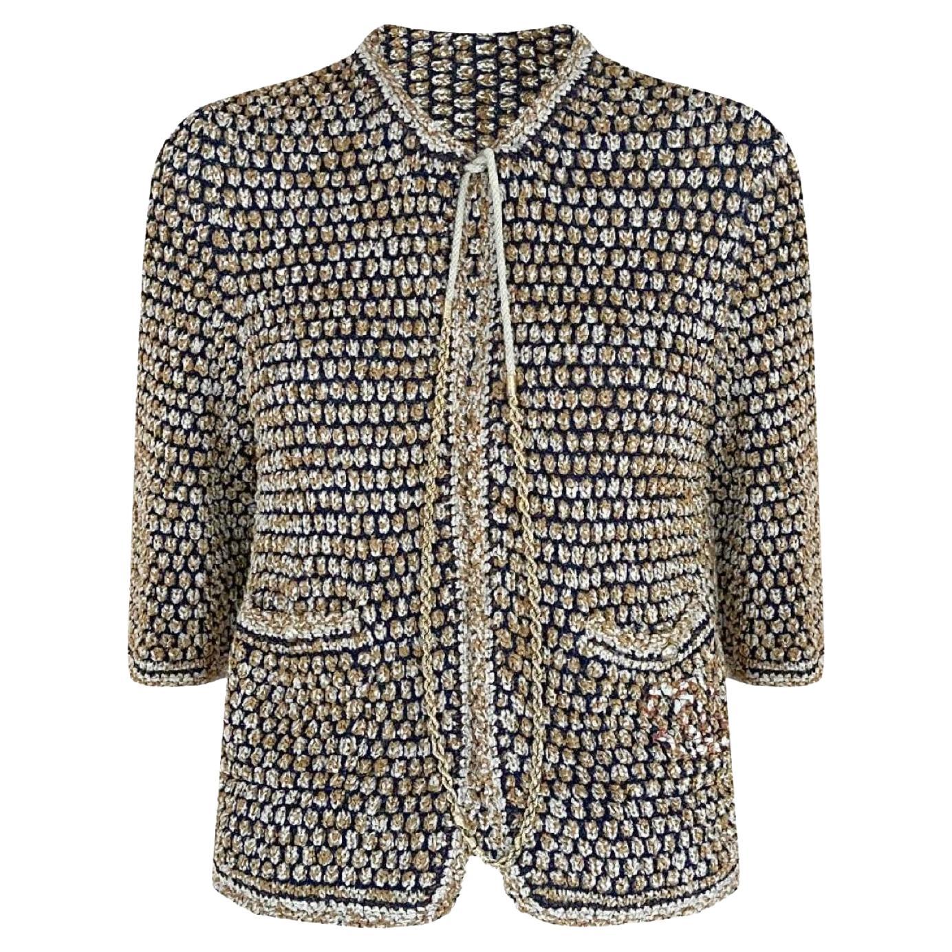 Chanel Pre SS19 Boucle Varsity Oversized Cardigan - Ākaibu Store