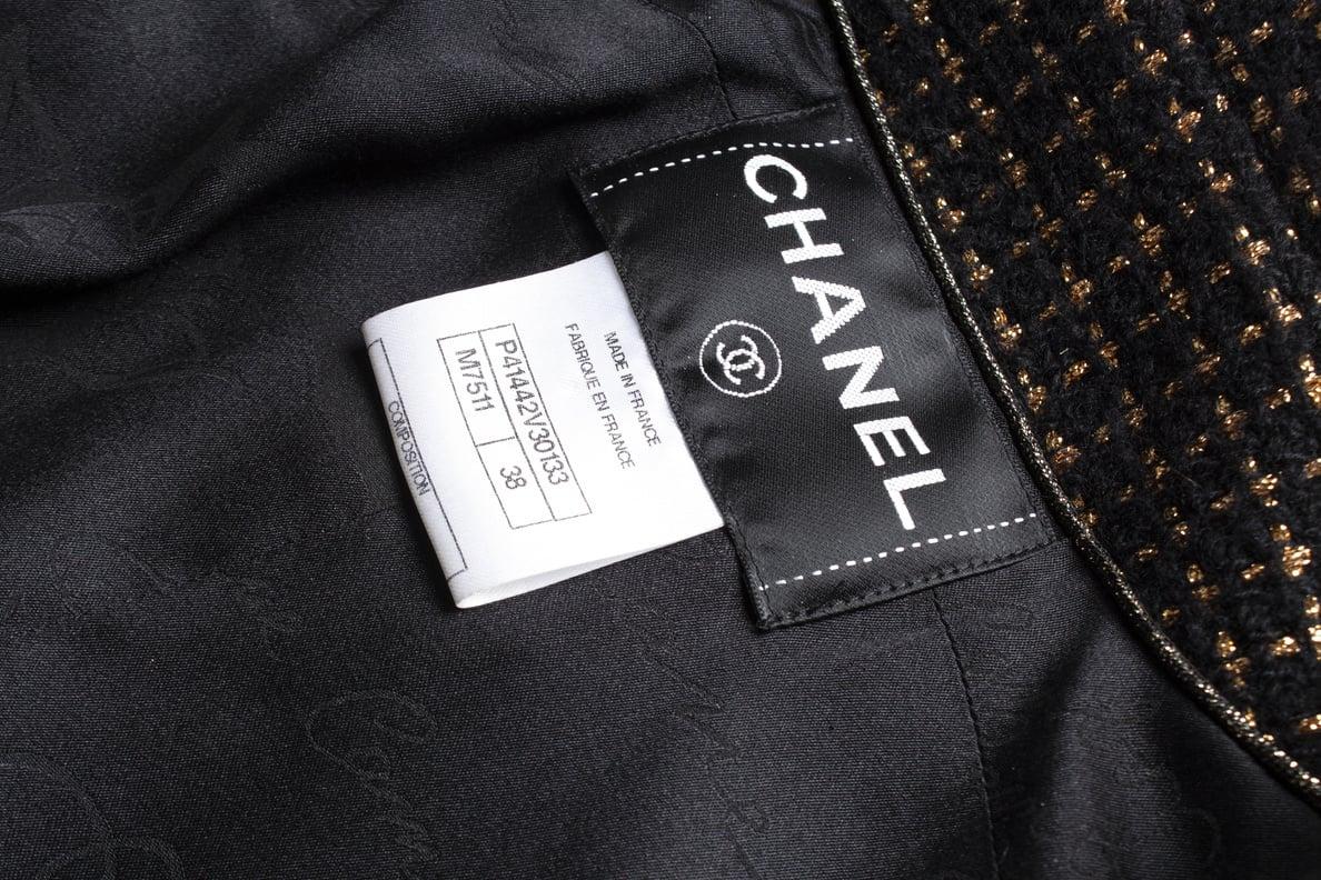 Chanel New Icon Paris / Byzance Black Tweed Jacket For Sale 9