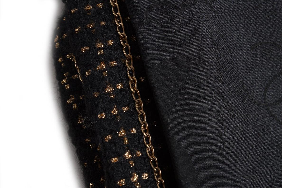 Chanel New Icon Paris / Byzance Black Tweed Jacket For Sale 10