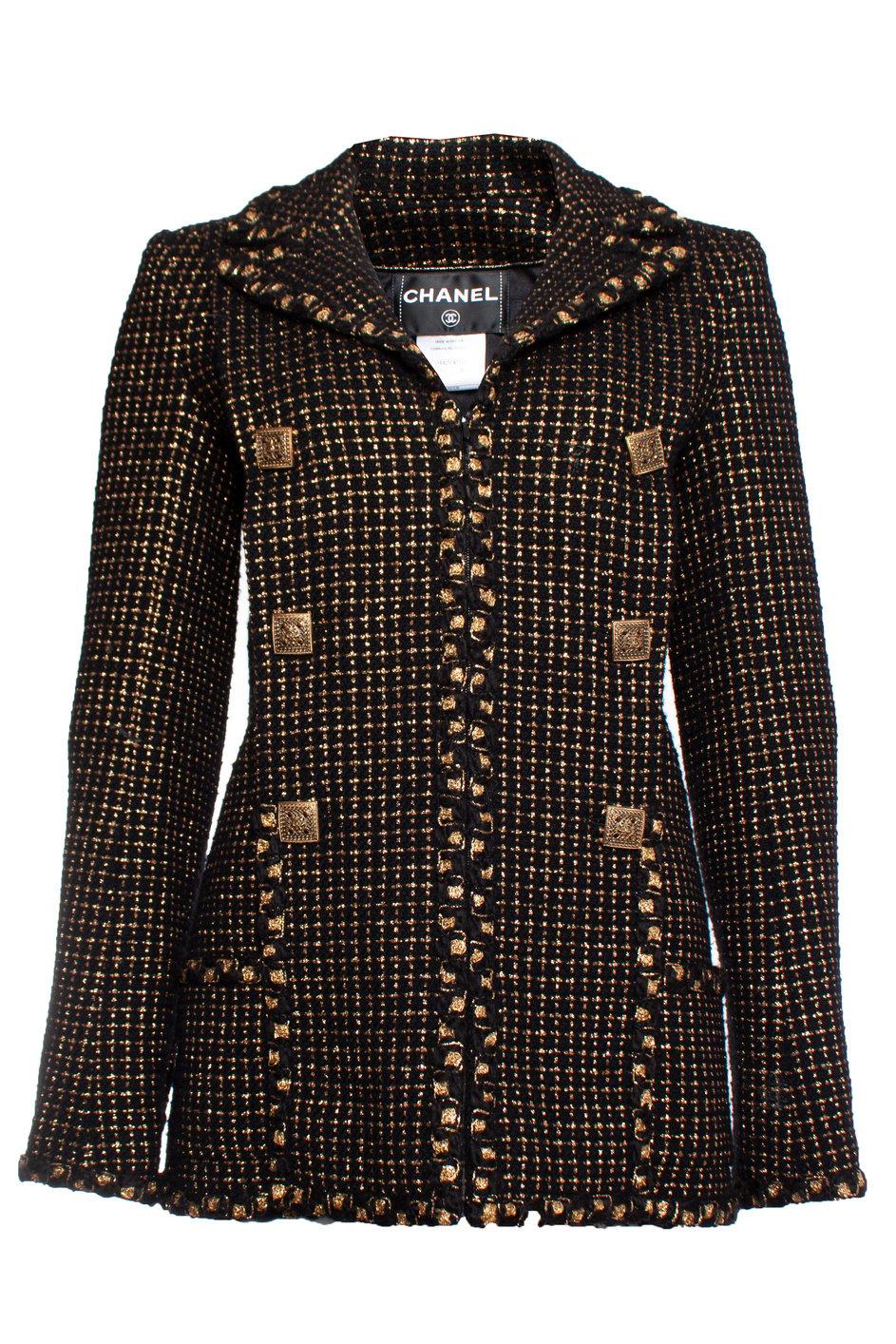 Chanel New Icon Paris / Byzance Black Tweed Jacket For Sale 4
