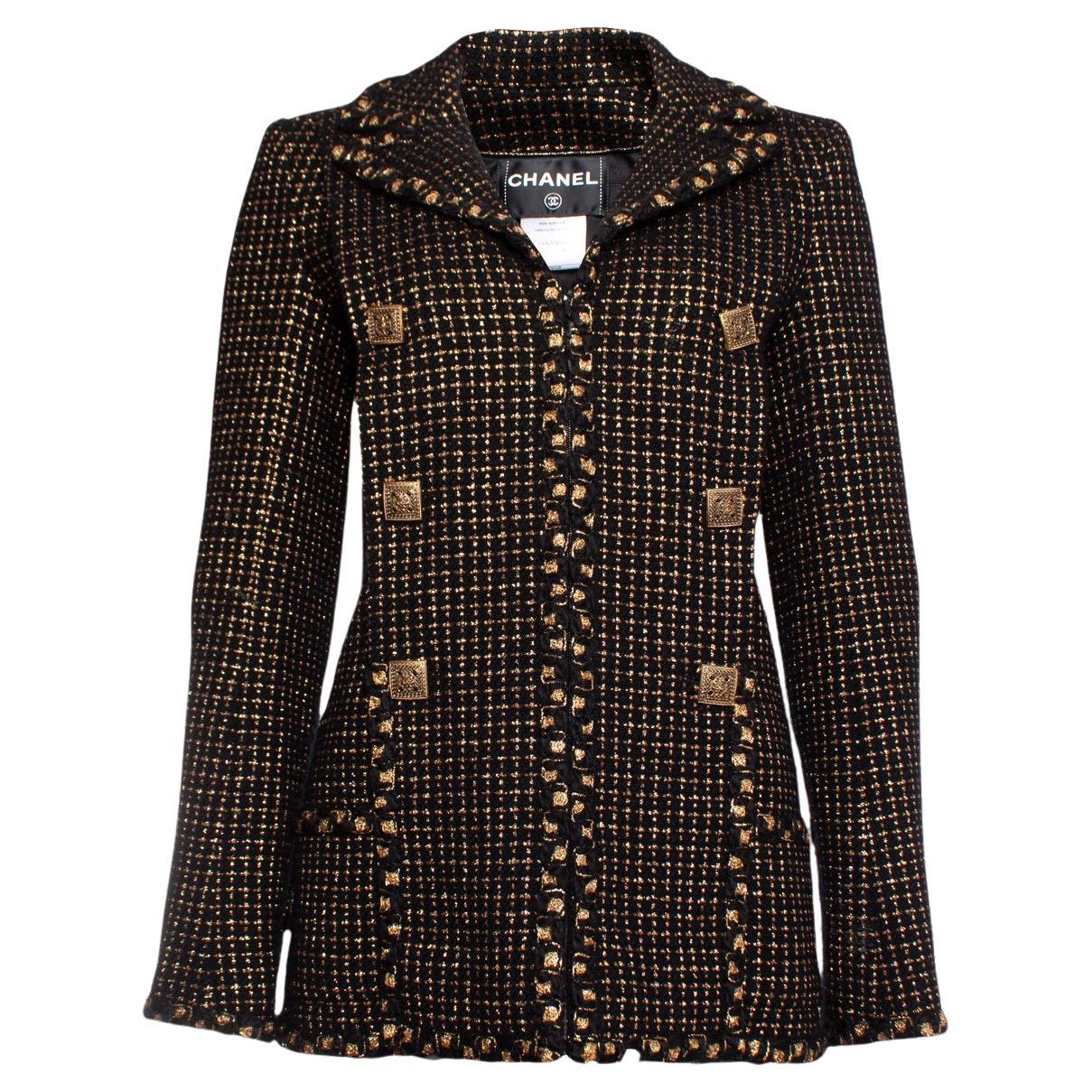Chanel New Icon Paris / Byzance Black Tweed Jacket For Sale