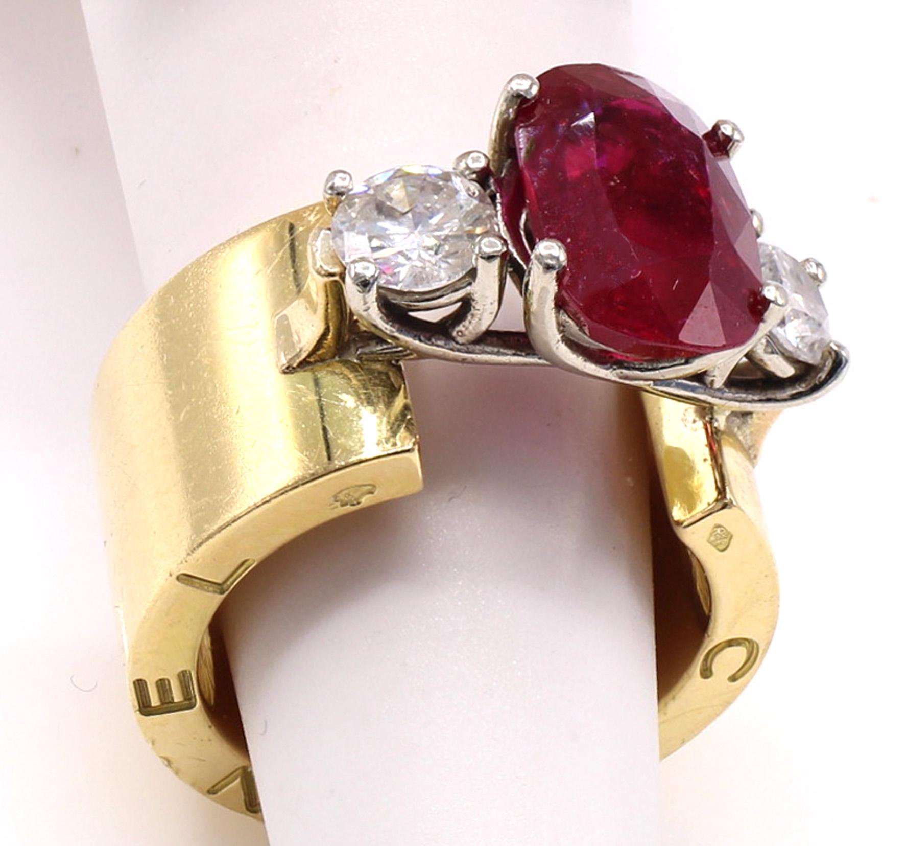 Chanel Paris Ruby Diamond Band RIng  For Sale 1