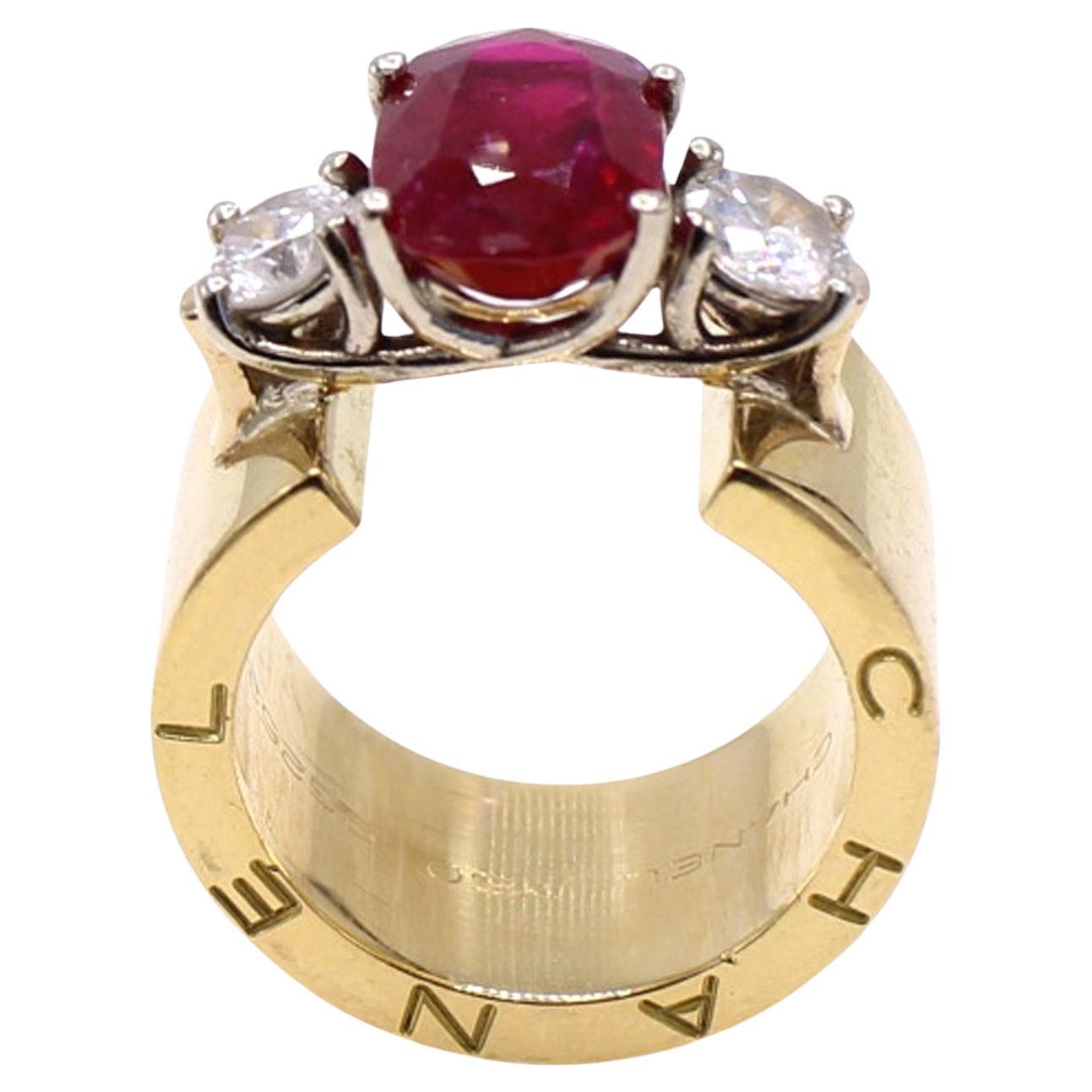 Chanel Paris Ruby Diamond Band RIng  For Sale