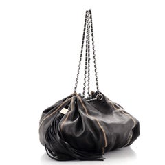 Chane : Sac Cordon sac à bandoulière vintage en cuir d'agneau moyen