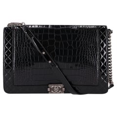 Bolso Chane X/L Reverso Boy en piel de cocodrilo y charol