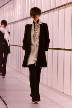 CHANEL 00A 2000 Fall runway Karl Lagerfeld tweed black trousers RTW