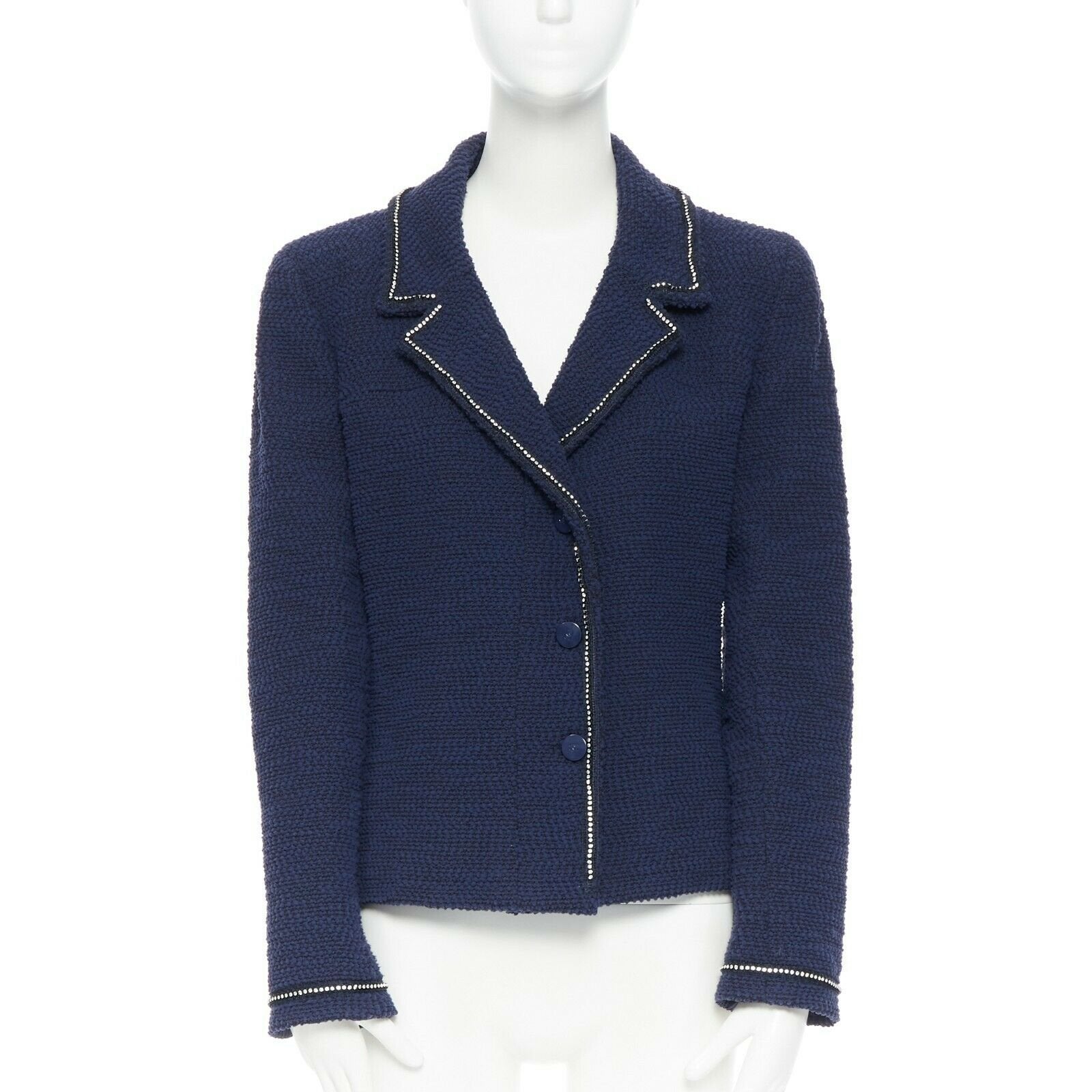 CHANEL 09A Sports line Sequin COCO Mark V-neck knit Parker Hoodies Sweaters Tops P36083  black