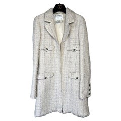CHANEL 00s Vintage Collectible Pastel Tweed Coat 36 FR