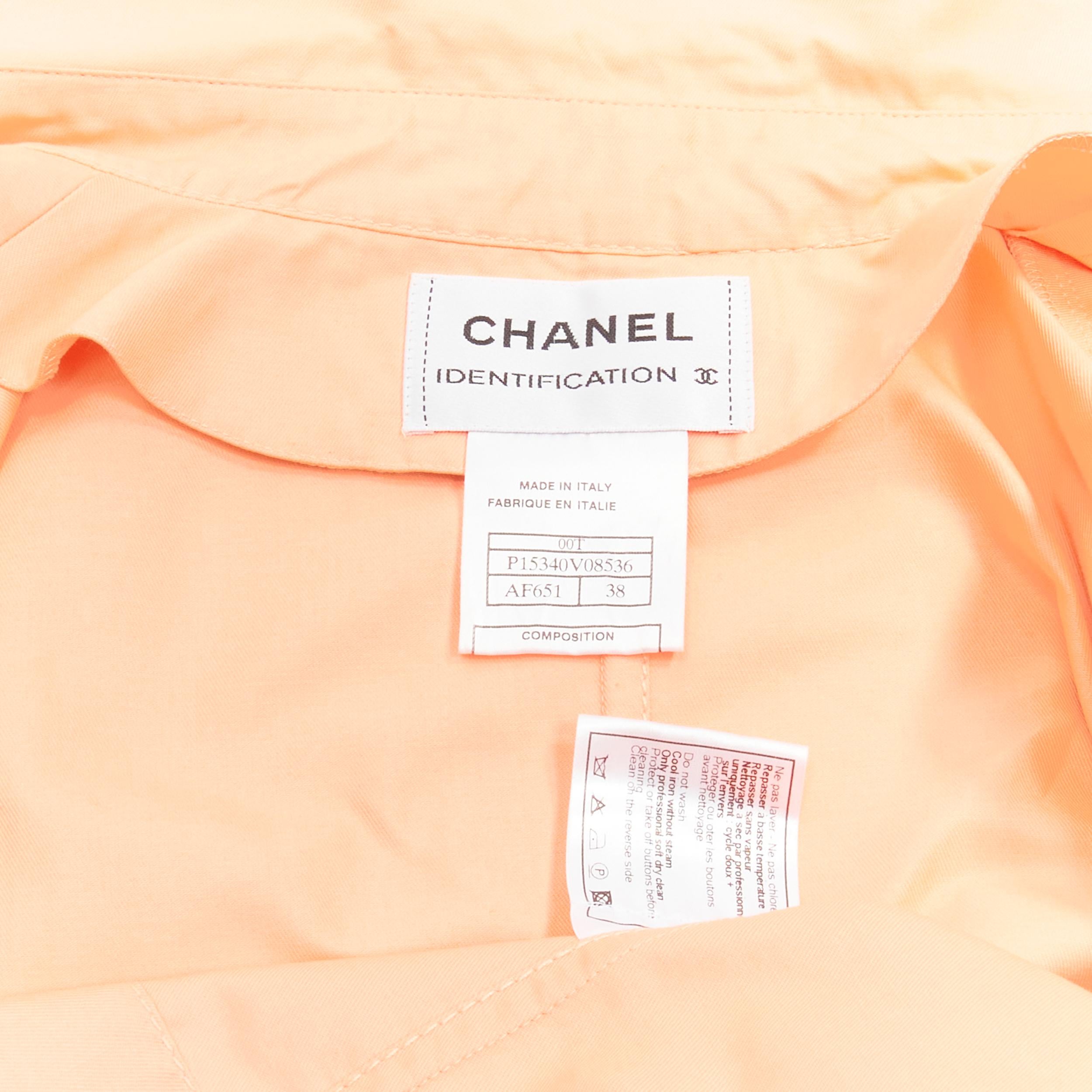 CHANEL 00T apricot orange CC button quilted panel cropped vest FR38 M For Sale 5