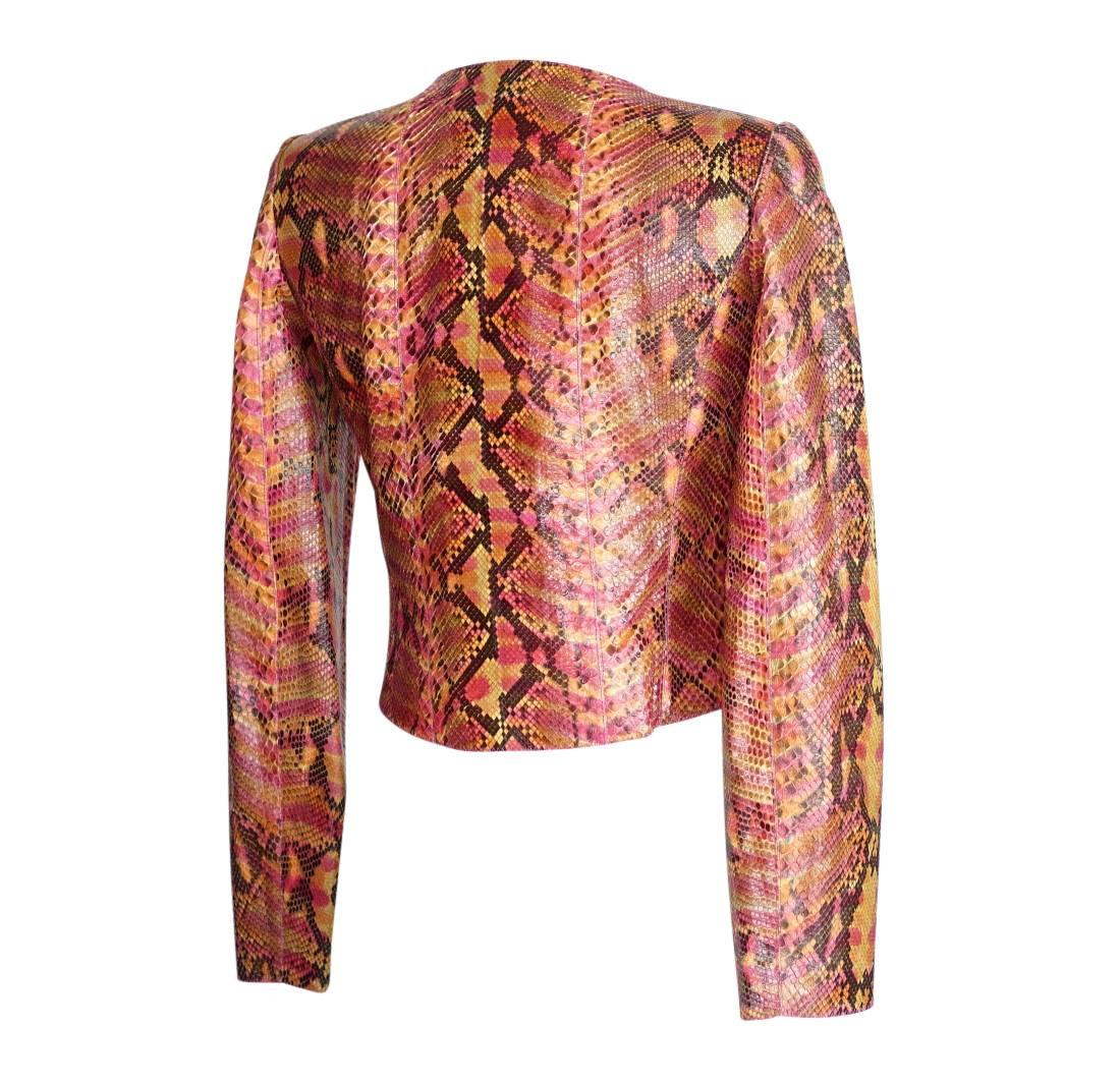 Brown Chanel 00T Limited Ediiton Runway Jacket Multi Coloured Python 36 / 6
