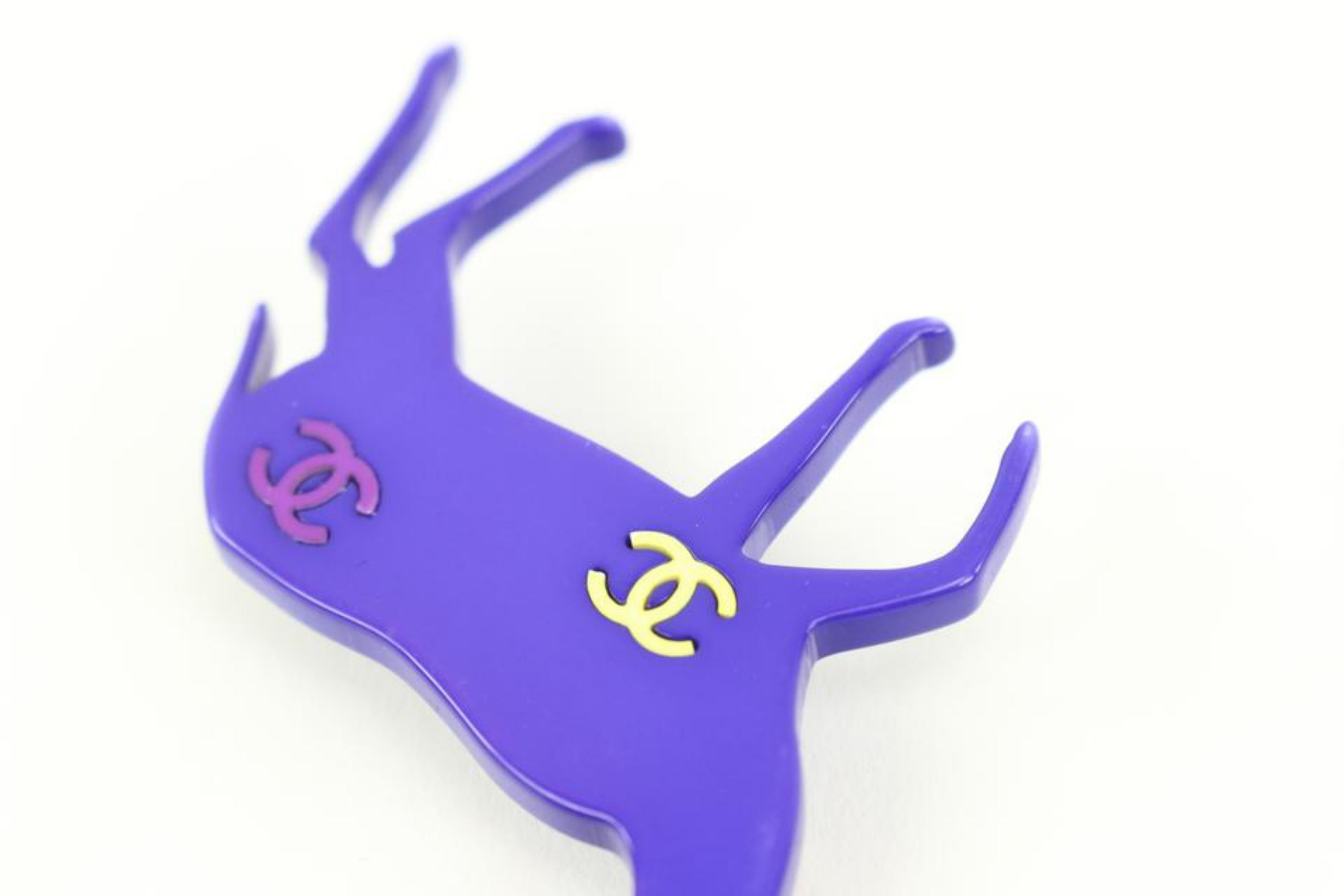 Chanel 01a CC Logos Deer Motif Brooch Pin Corsage Pink 92ck310s 7