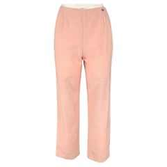 CHANEL 01C Taille 4 Pantalon casual taille haute en soie rose