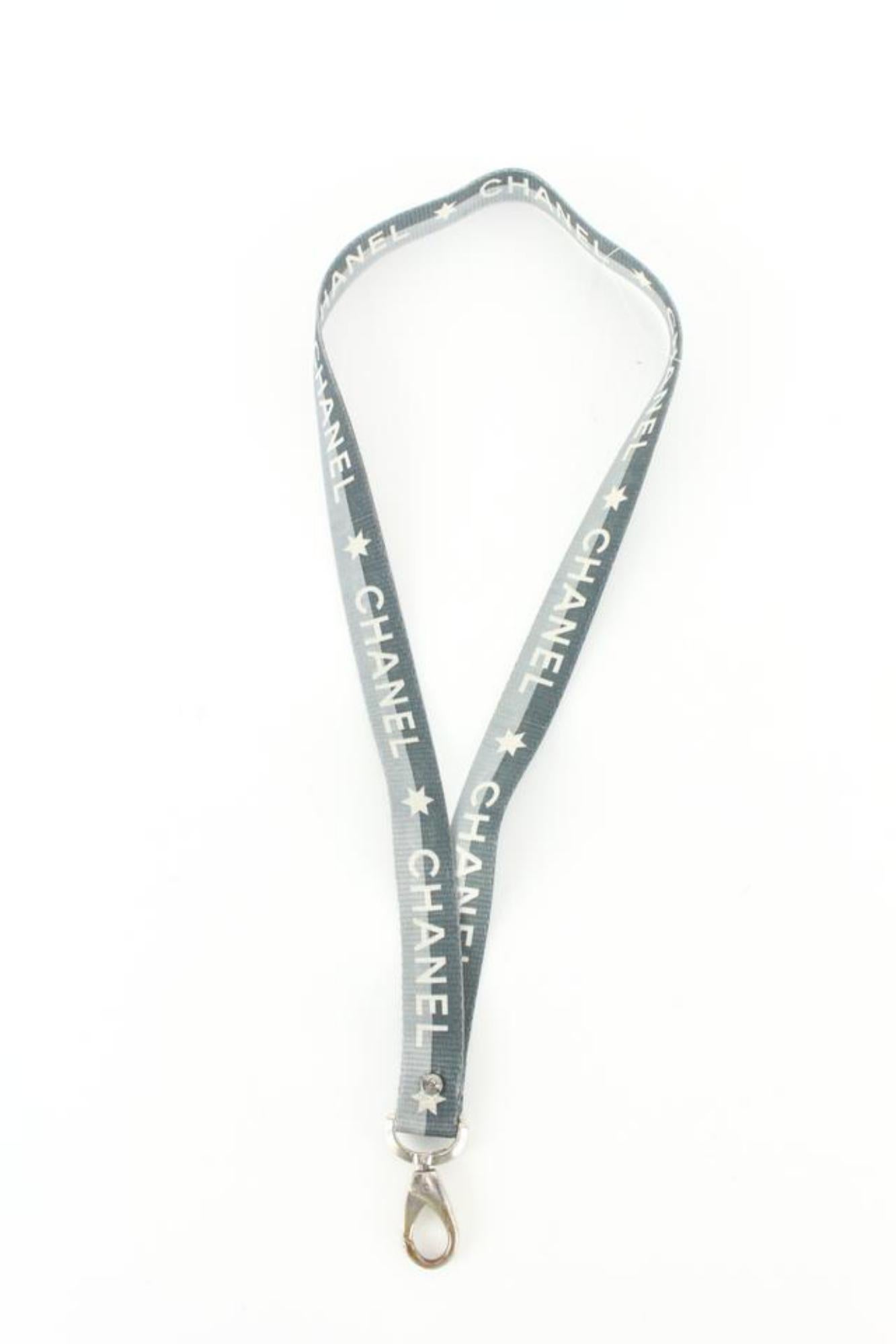 Chanel 01p Grey CC Logo Star Lanyard Necklace with Clip 2cc822s 6