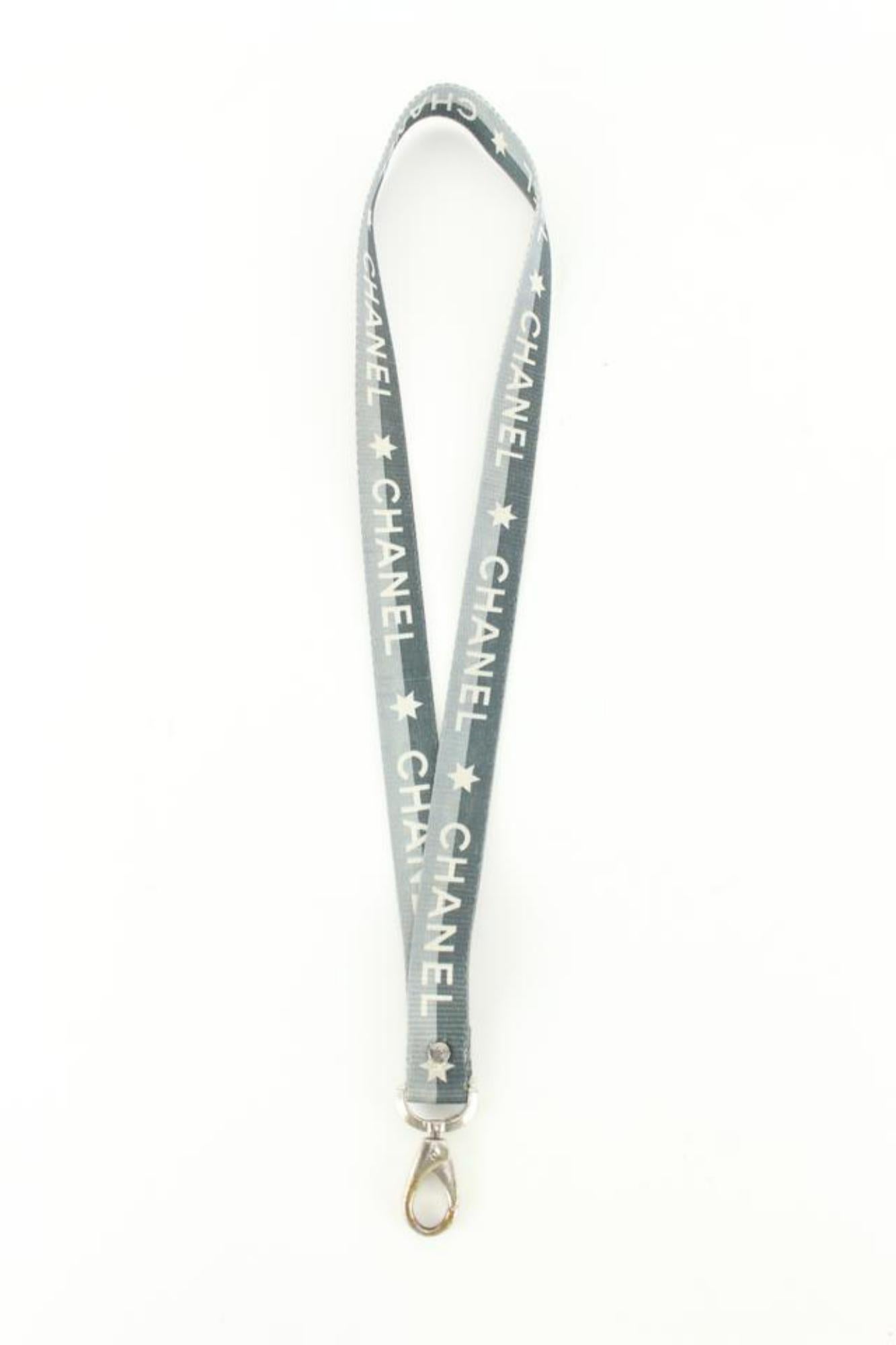 Chanel 01p Grey CC Logo Star Lanyard Necklace with Clip 2cc822s 7